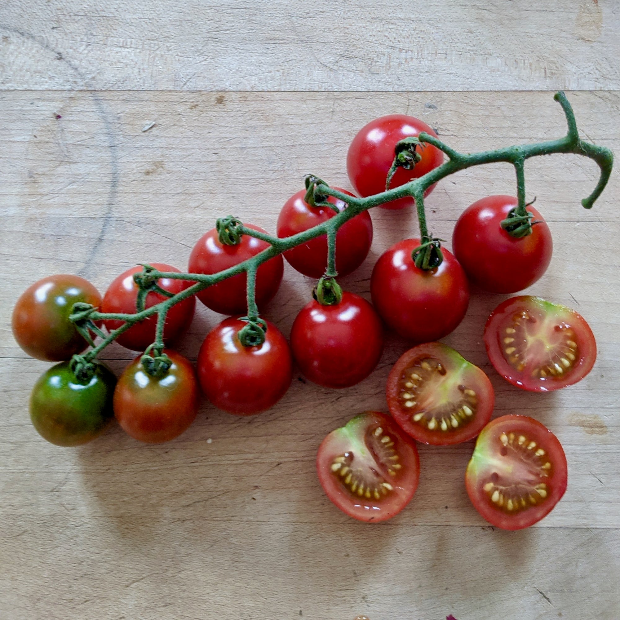 Be My Baby Cherry Tomatoes on cutting board