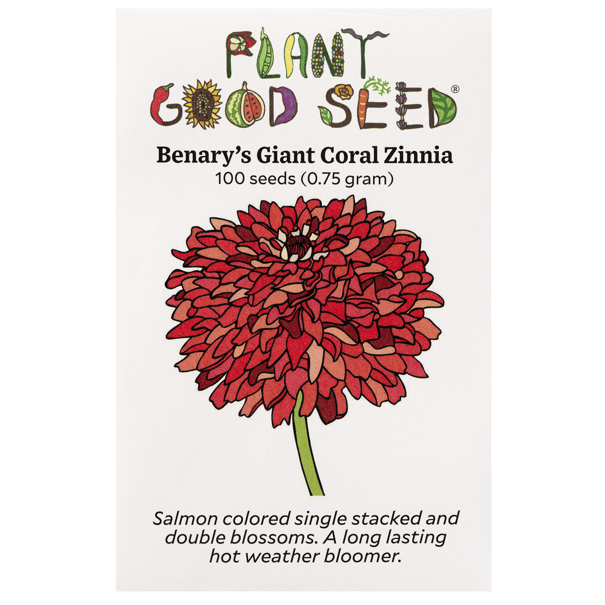 Benary&#39;s Giant Coral Zinnia seed packet