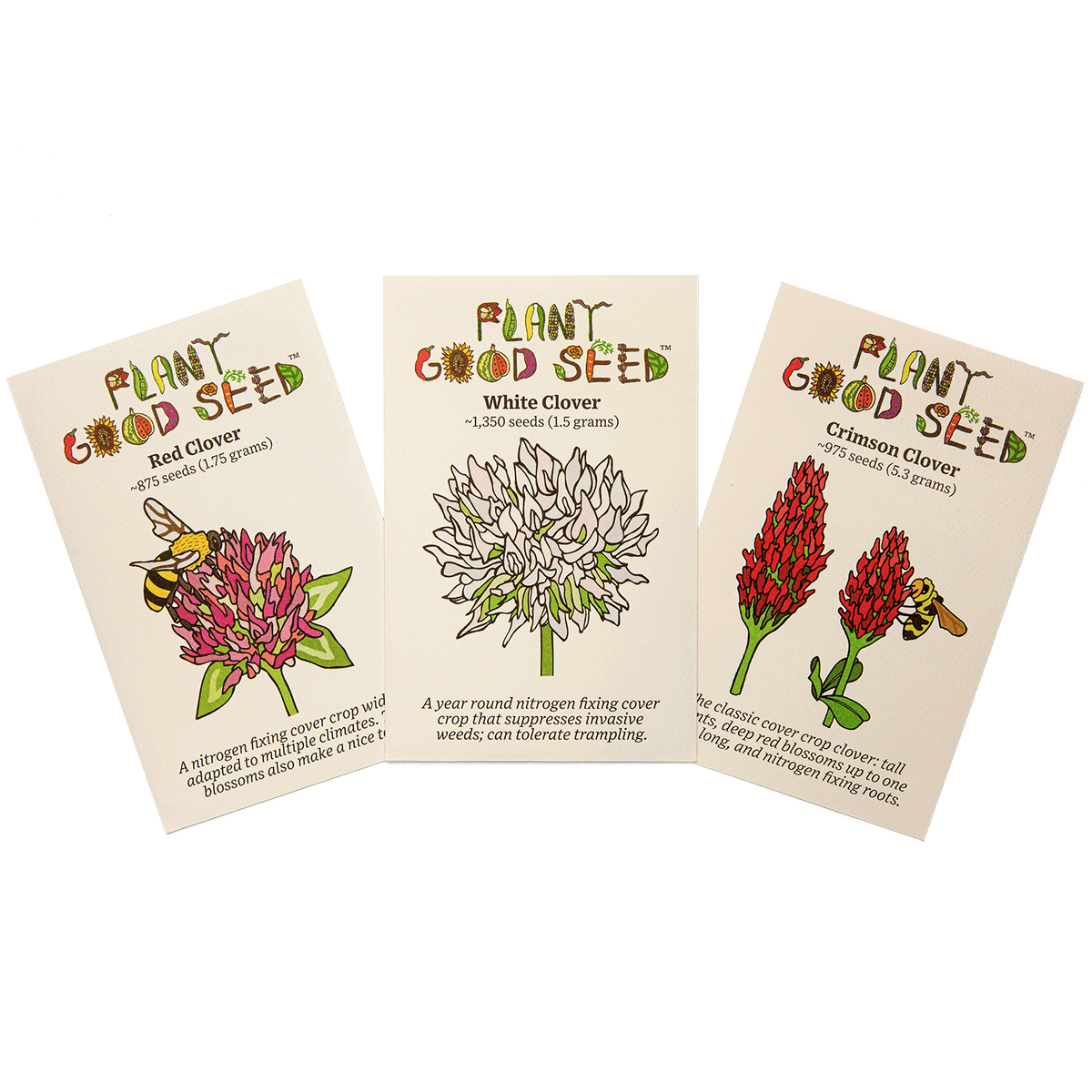 Red Clover White Clover Crimson Clover Seed Packets Certified Organic