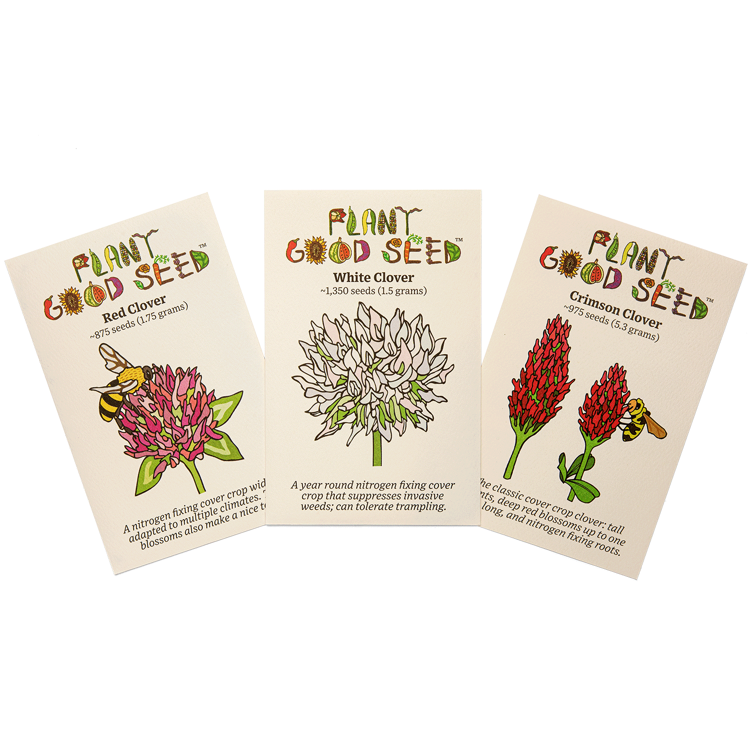 Red Clover White Clover Crimson Clover Seed Packets Certified Organic