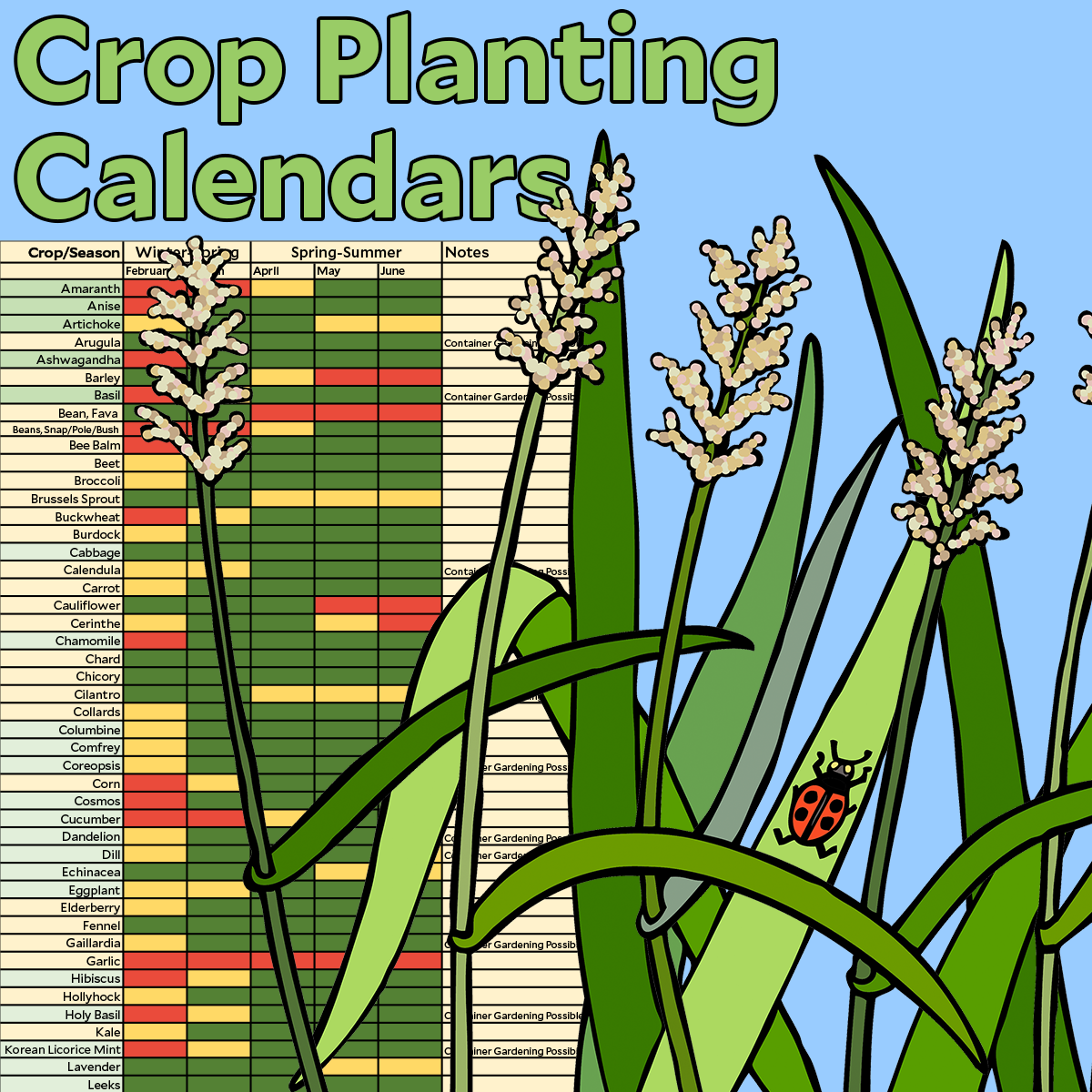 Winter Crop Planting Calendar