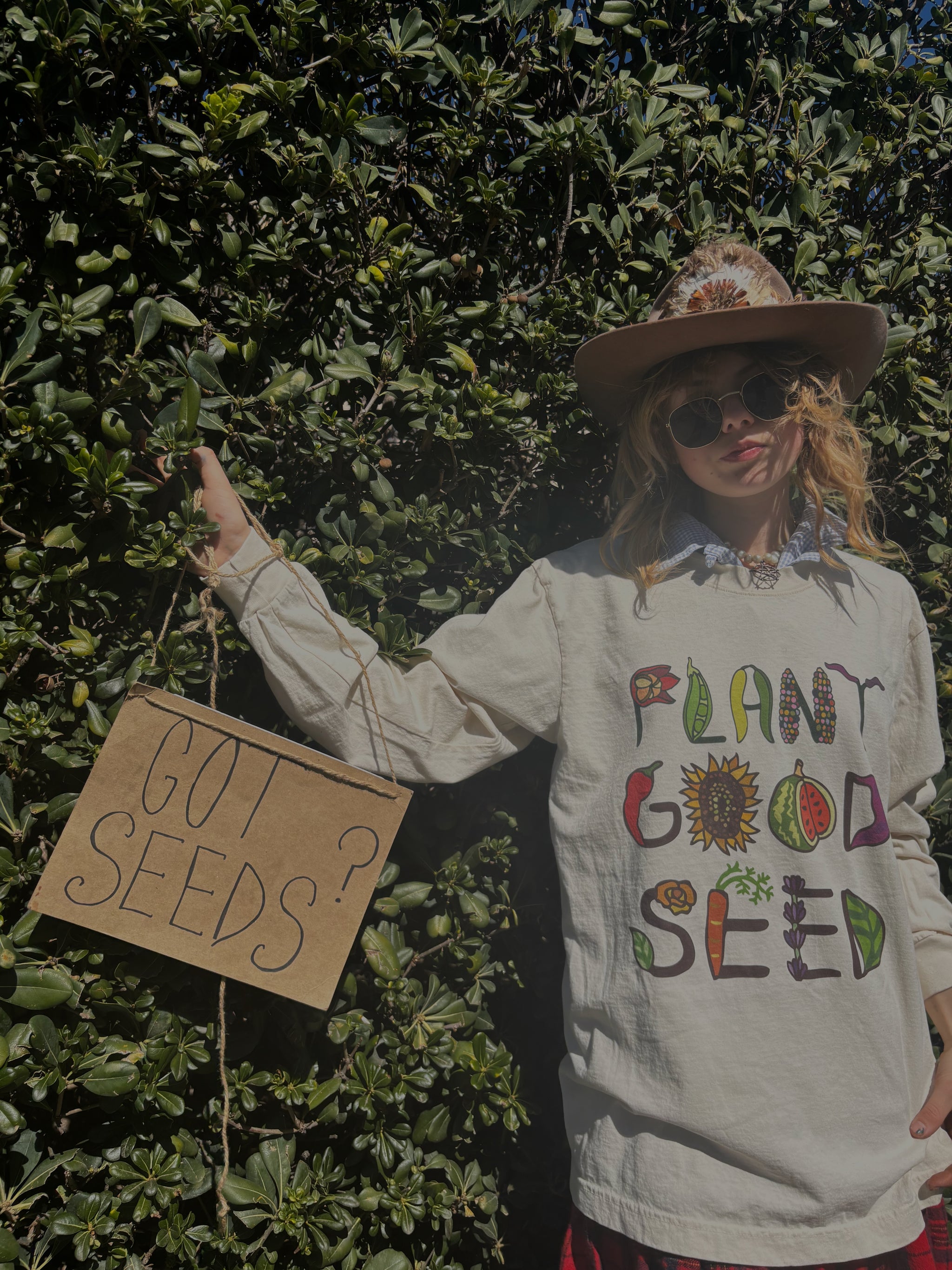 plant seeds grow gardens shirt Plant Good Seed Long Sleeve Logo Shirt