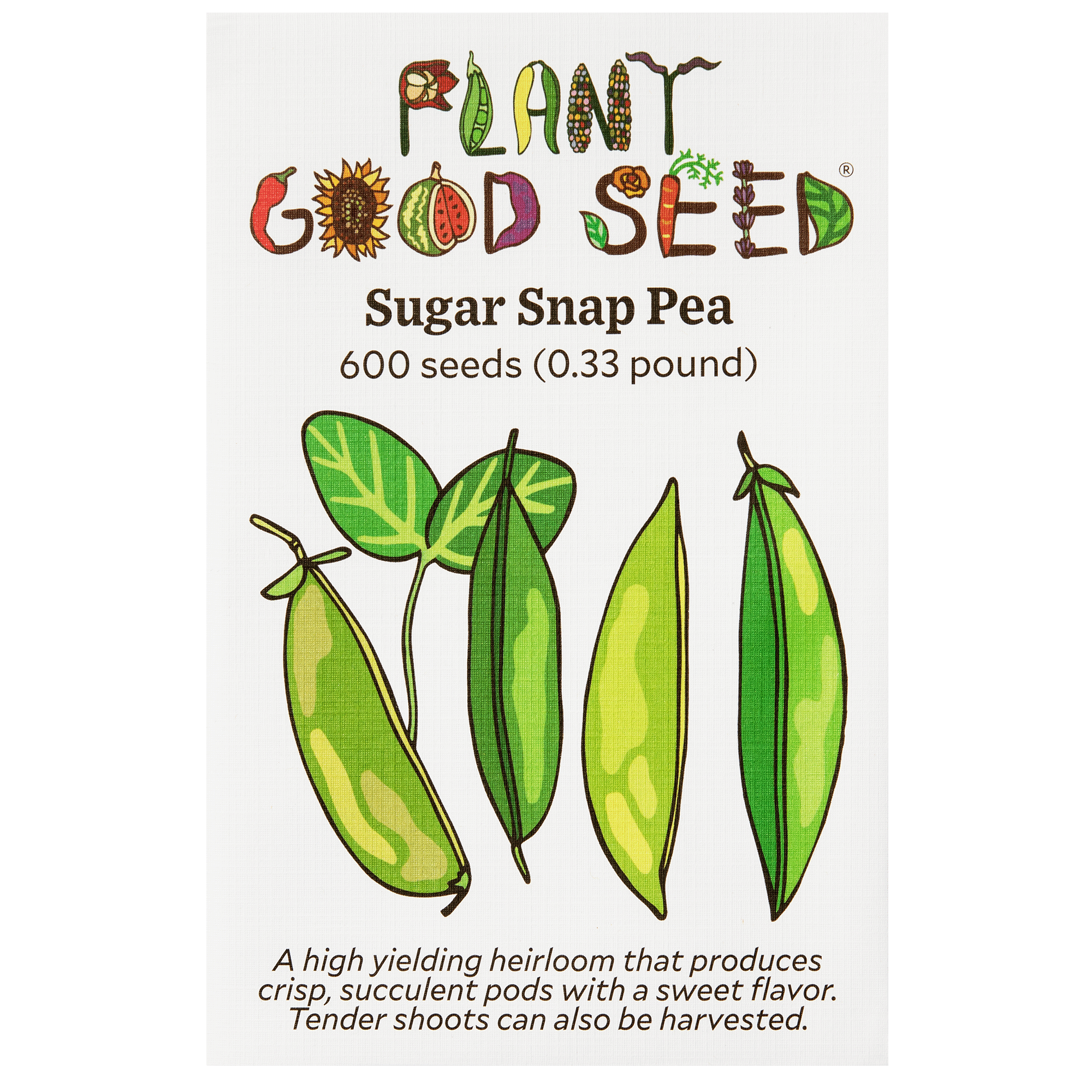 pea pod succulent Sugar Snap Pea Seeds BULK: 600 Seeds (0.33 lb), OG