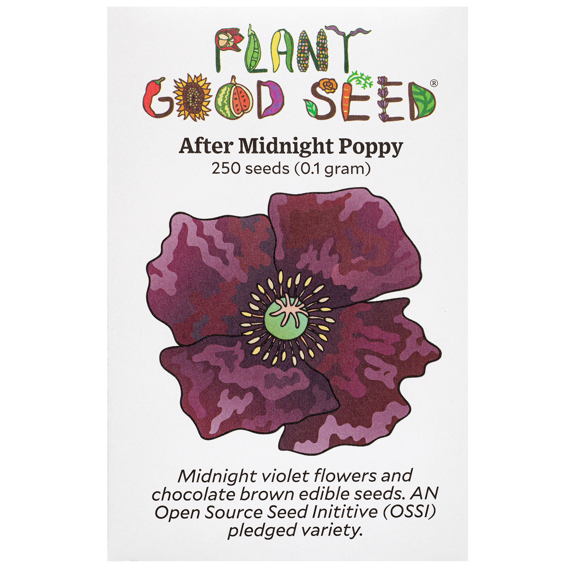 black poppy flower seeds After Midnight Poppy Seeds BULK: 1 ounce, OG