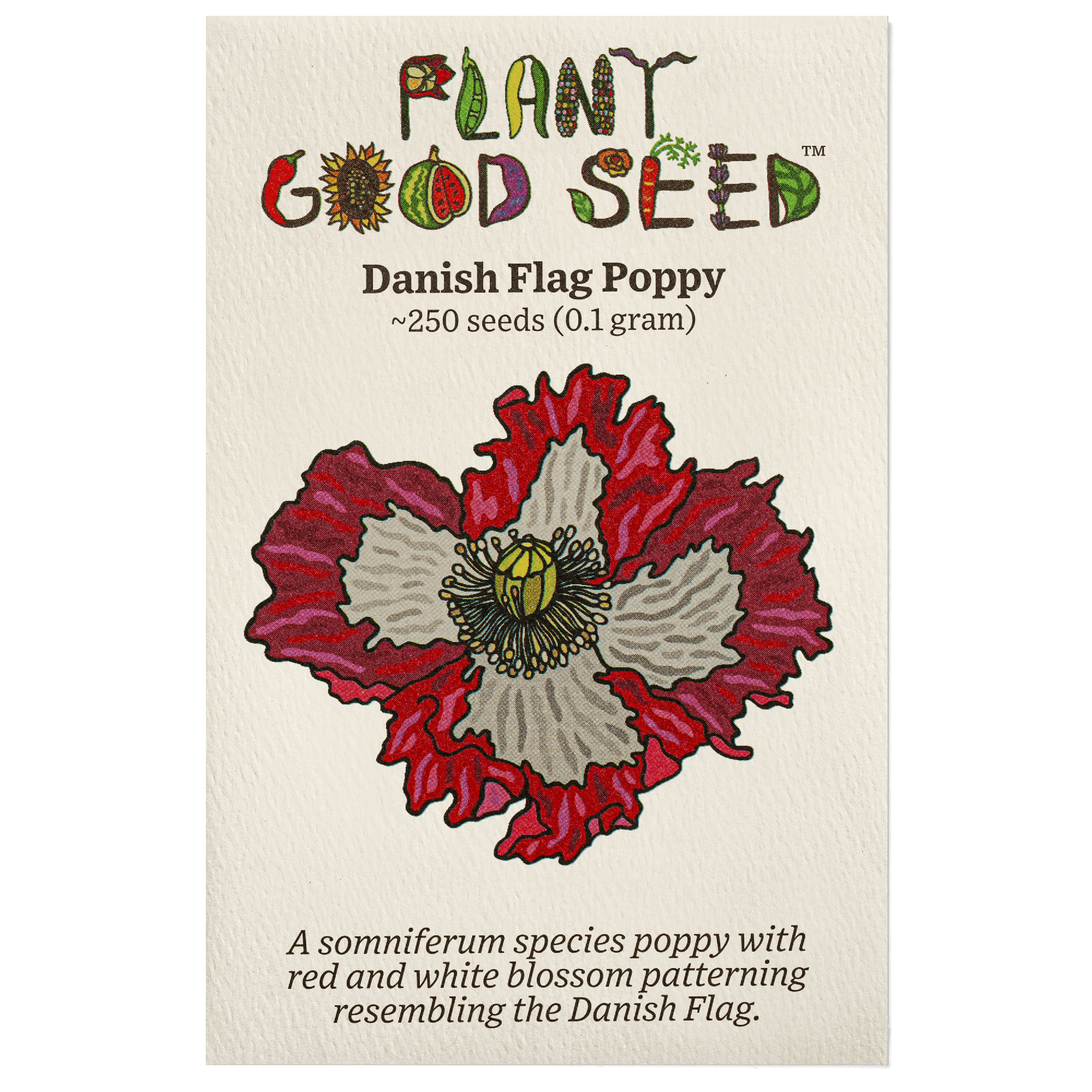 organic poppy seeds for planting Danish Flag Poppy Packet: 250 seeds (0.1 gram), OG