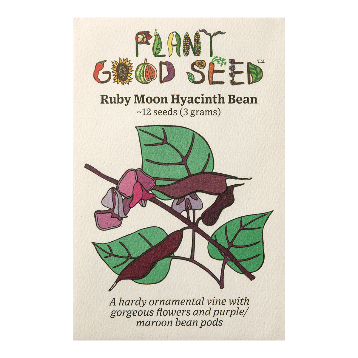 Ruby Moon Hyacinth Bean Seed Packet