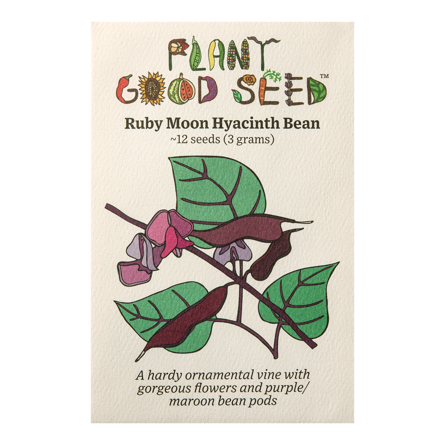 hyacinth flower seeds Plant Good Seed Organic Ruby Moon Hyacinth Bean Seed for Planting: Purple Pods, Flower Vine