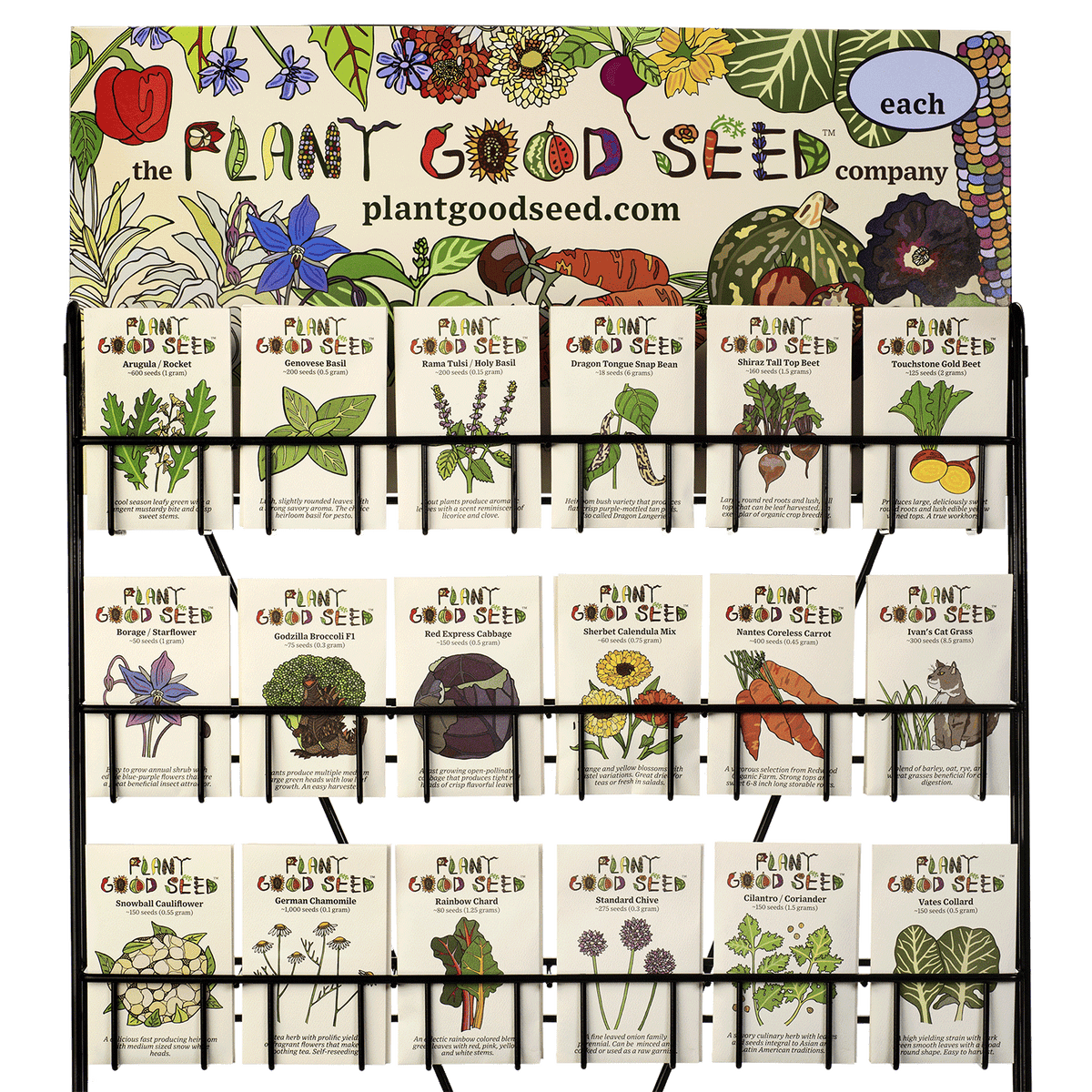 Retail 48 Variety All Metal Seed Rack (Five Packets Each) - The Plant ...