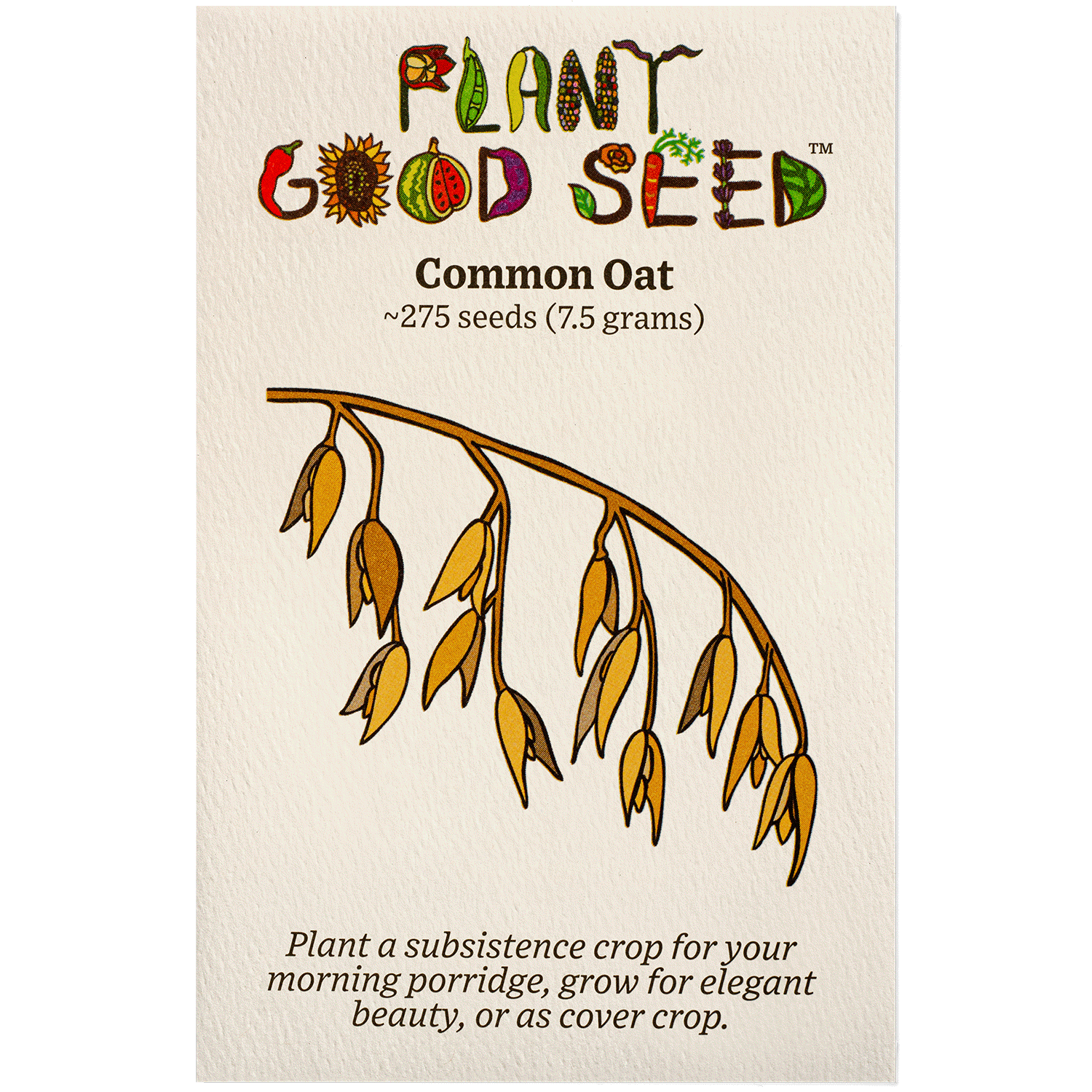 common plant seeds Common Oat Seeds Packet: 275 Seeds (7.5 grams), OG