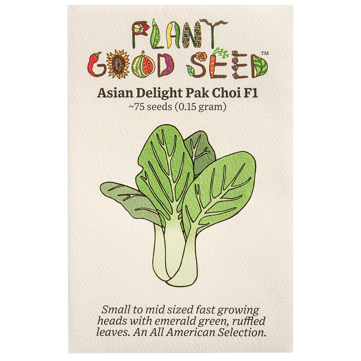 Asian Delight Pak Choi Seed Packet 75 seeds