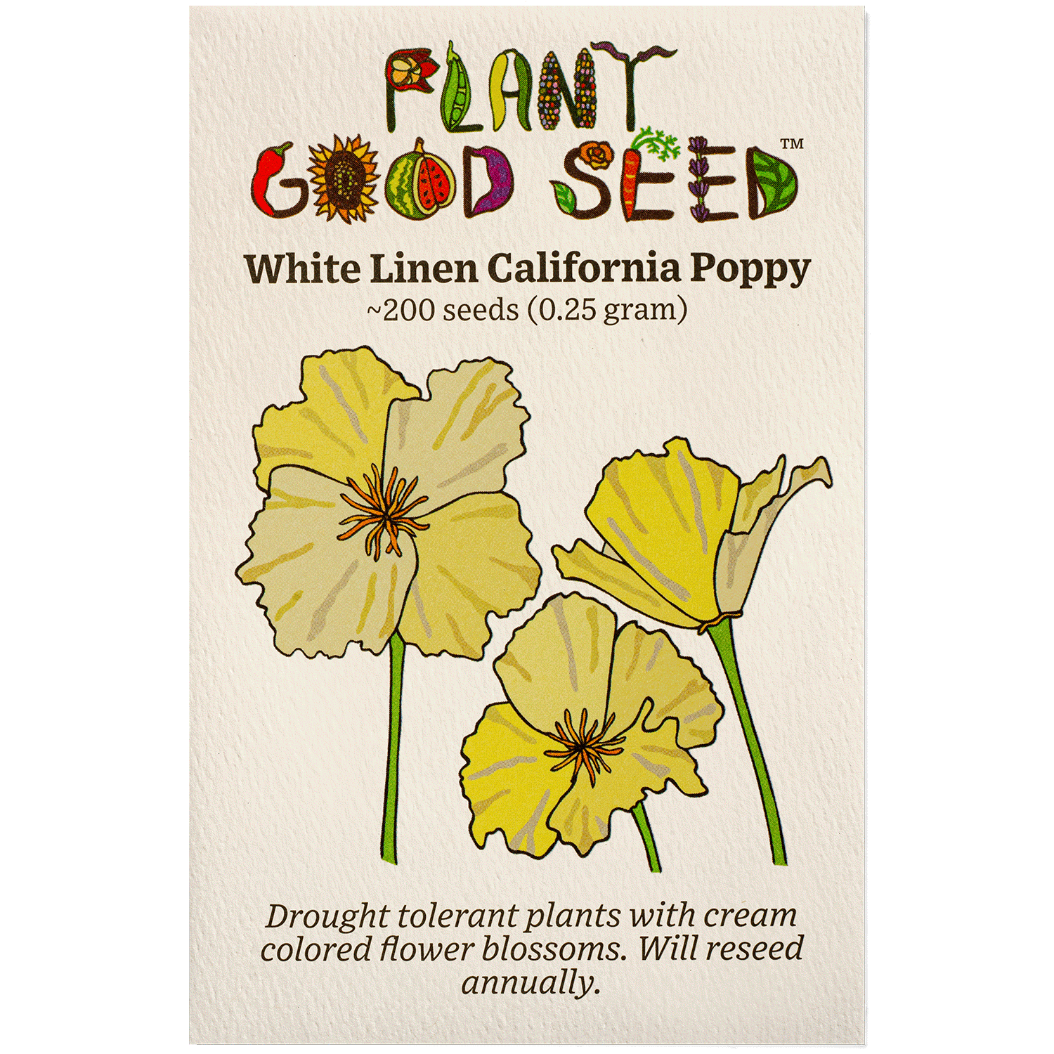poppy seed from which plant White Linen California Poppy Seeds