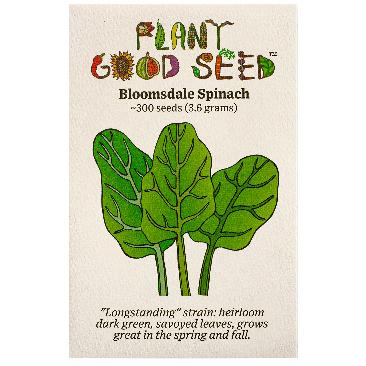 spinach seeds for planting Bloomsdale Longstanding Spinach Seeds Packet: 300 Seeds (3.45 grams), OG
