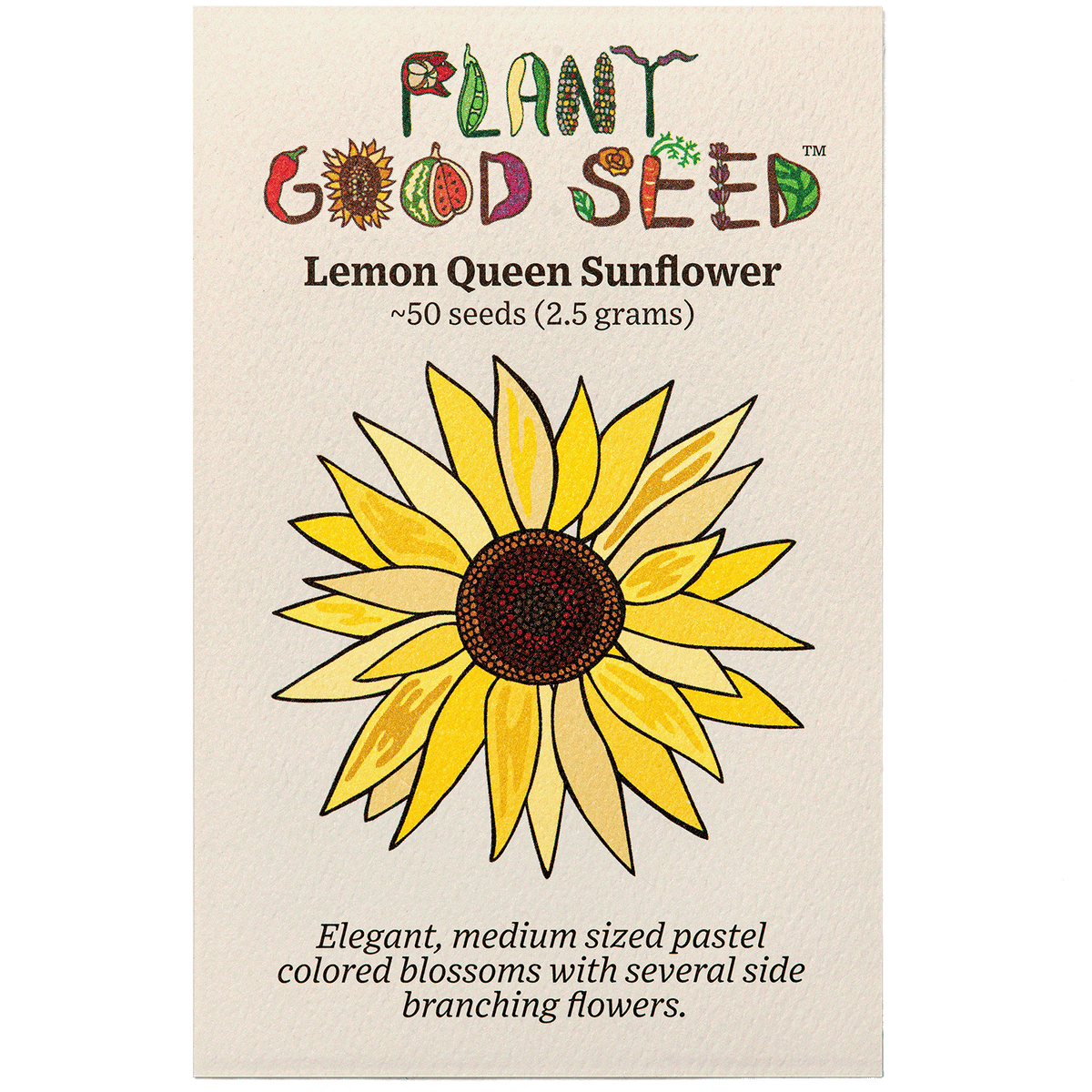 Lemon Queen Sunflower Seeds / Organic Seed Packet