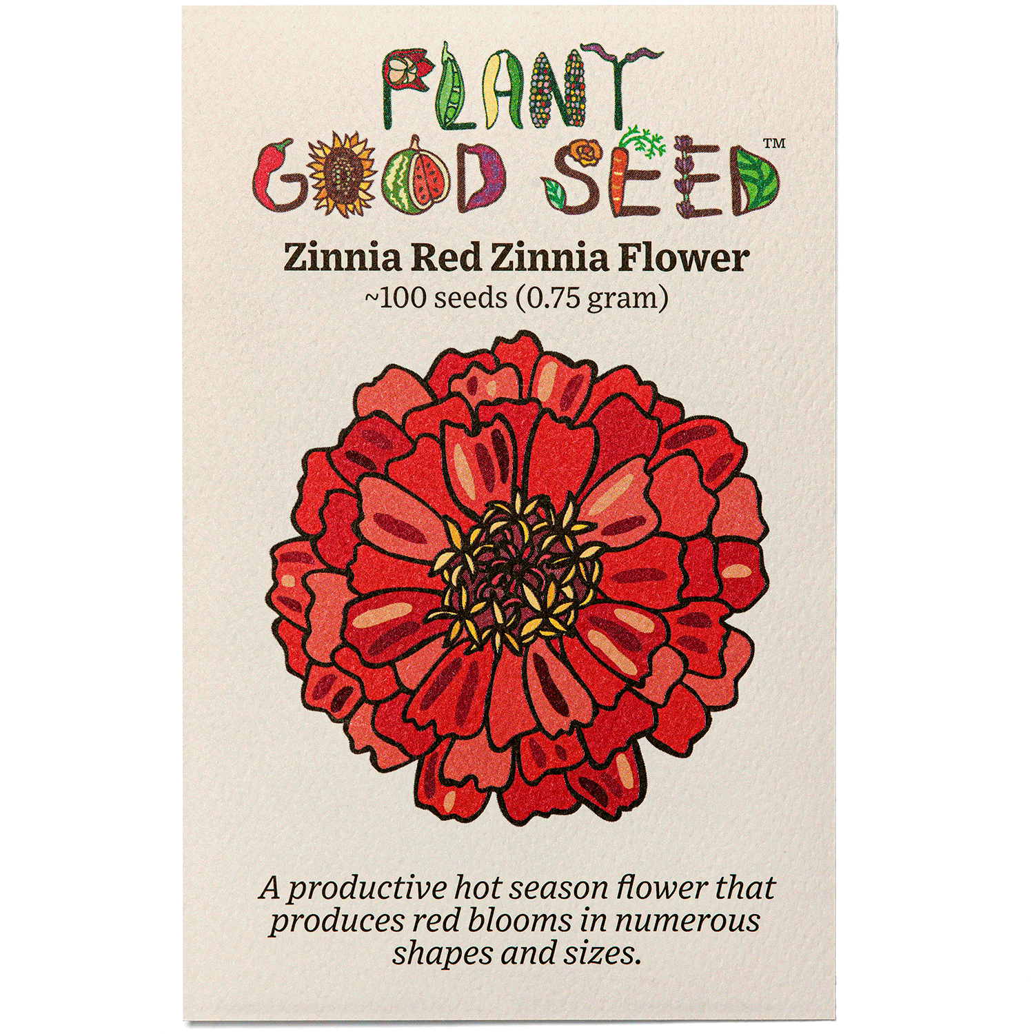 flower seed packets near me Plant Good Seed Zinnia Red Zinnia Seeds: Hot Weather Annual Cut Flower, Full Sun Heirloom Bouquets