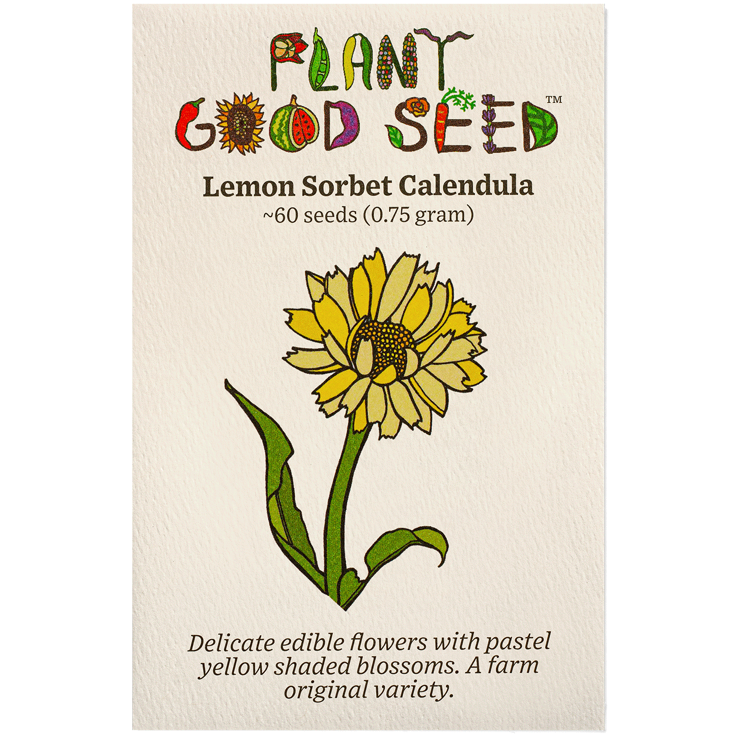 calendula flower seed Lemon Sorbet Calendula Seeds Packet: 60 Seeds (0.75 gram), OG