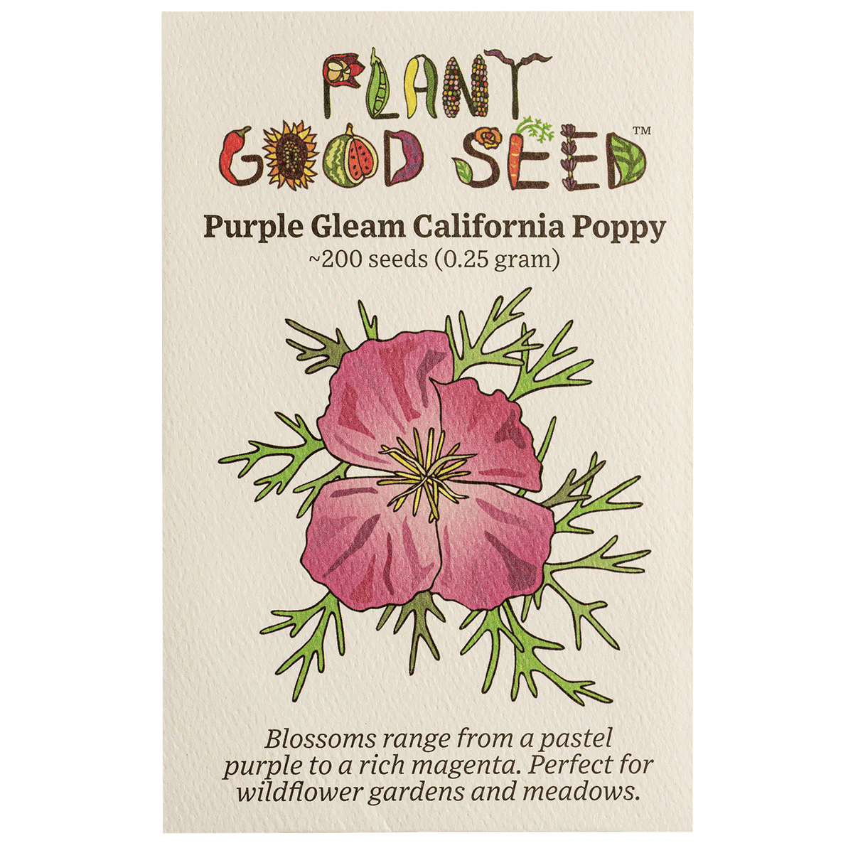 Purple Gleam California Poppy Seeds - The Plant Good Seed Company