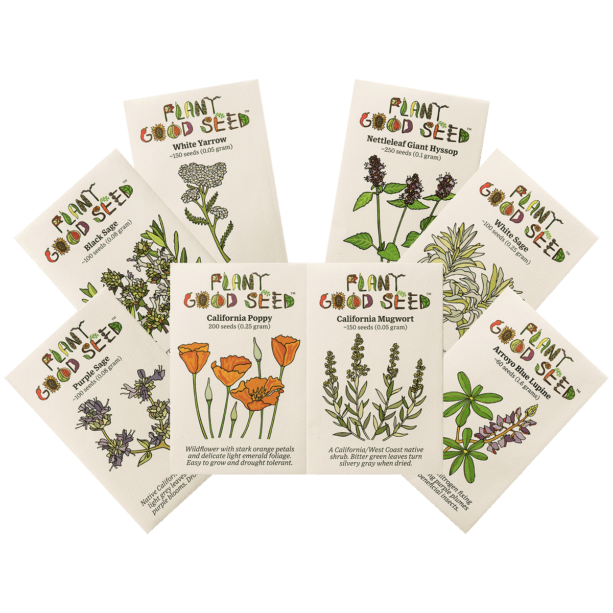 California Natives Seed Collection - Eight Packets