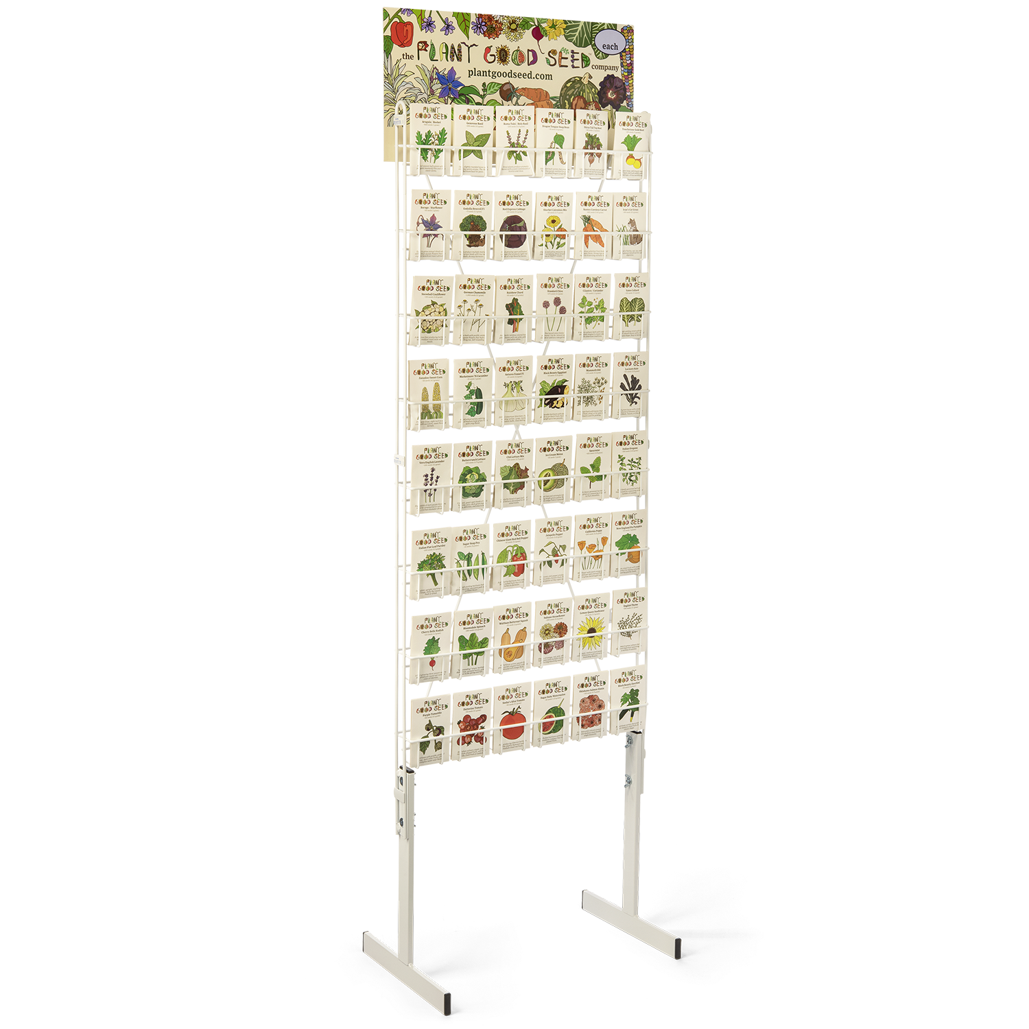 retail plant display racks Retail 48 Variety All Metal Seed Rack (Five Packets Each) Metal Rack with 240 Packets (Black Frame)